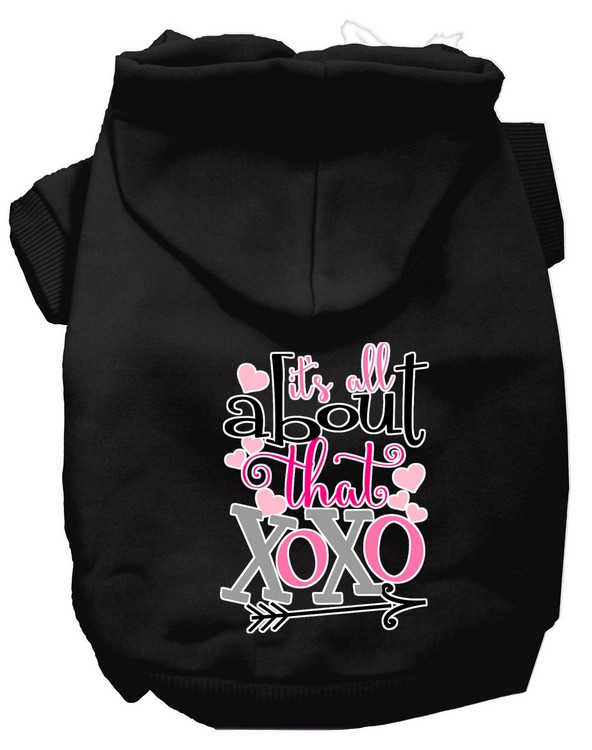 All About that XOXO Screen Print Dog Hoodie Black XXL